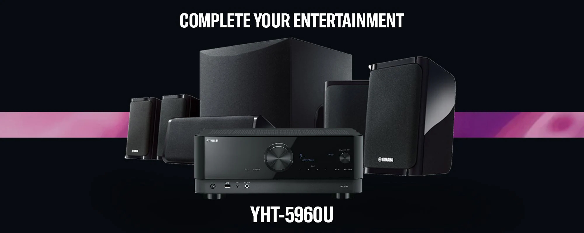 YAMAHA YHT5960UBL Home Theater System with 8K HDMI and MusicCast